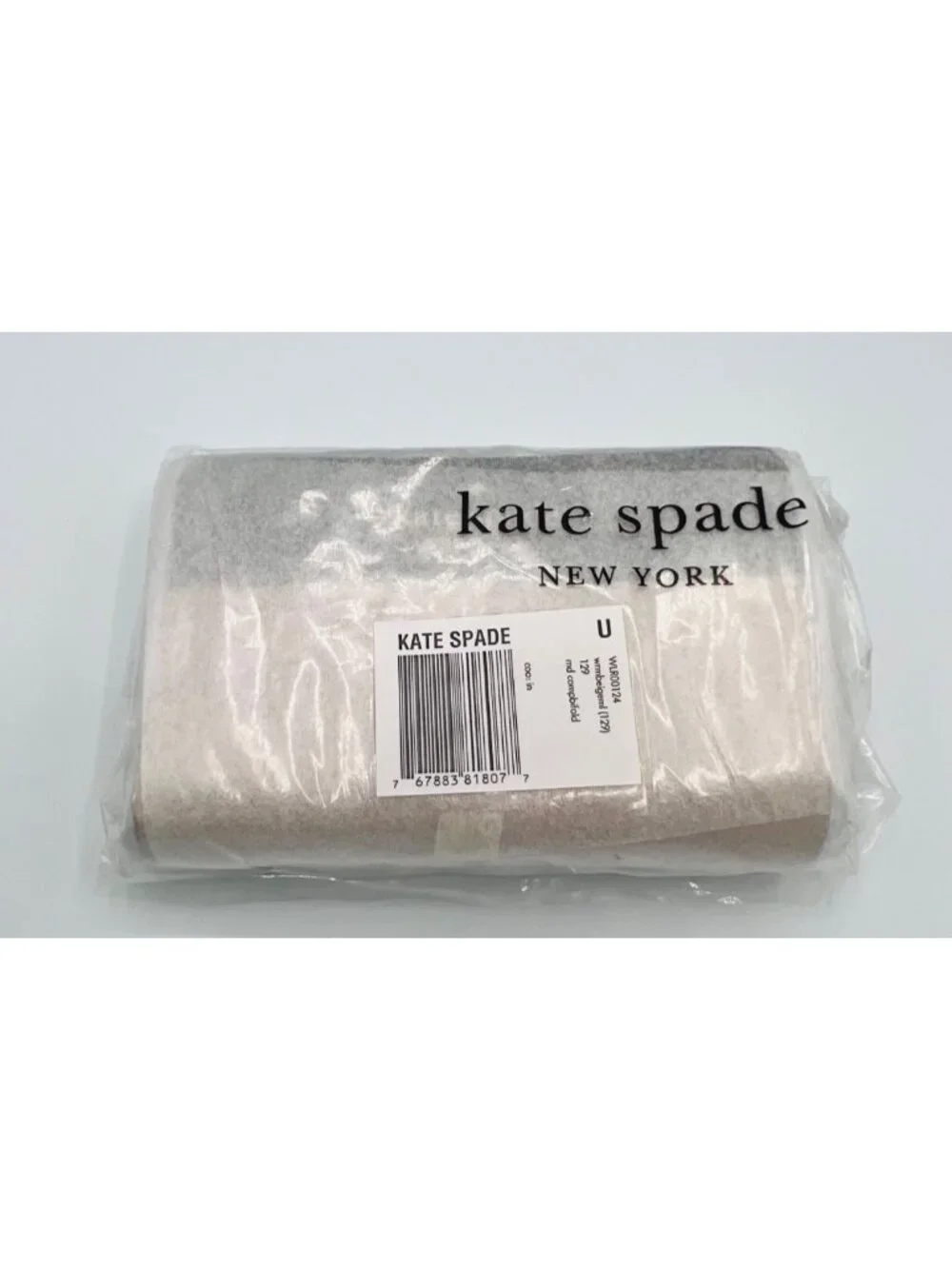 Kate Spade WLR00124 Medium Compact Bifold Wallet Warm Beige Multi NWT $189